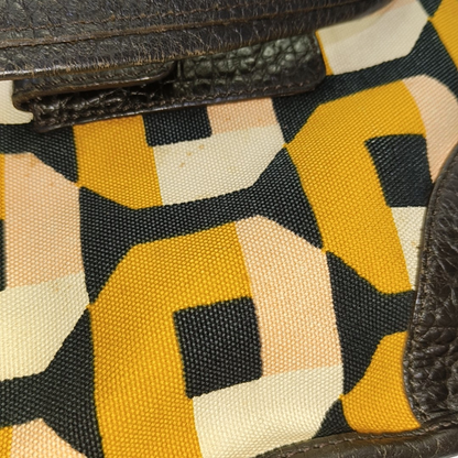 PRADA Multicolor Canvas Floral Print Tote Single Shoulder Bag Golden hardware-(SKU)-938564373
