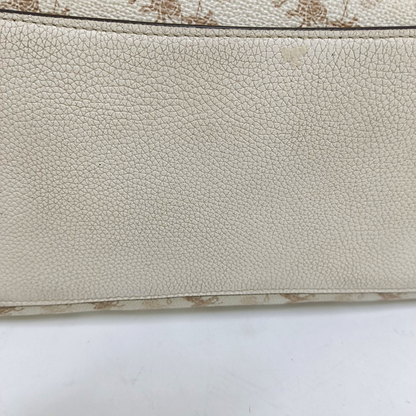COACH FIELD White Coated Canvas Carriage Single Shoulder Bag Crossbody Handbag Golden hardware Removable shoulder strap-(SKU)-940671744