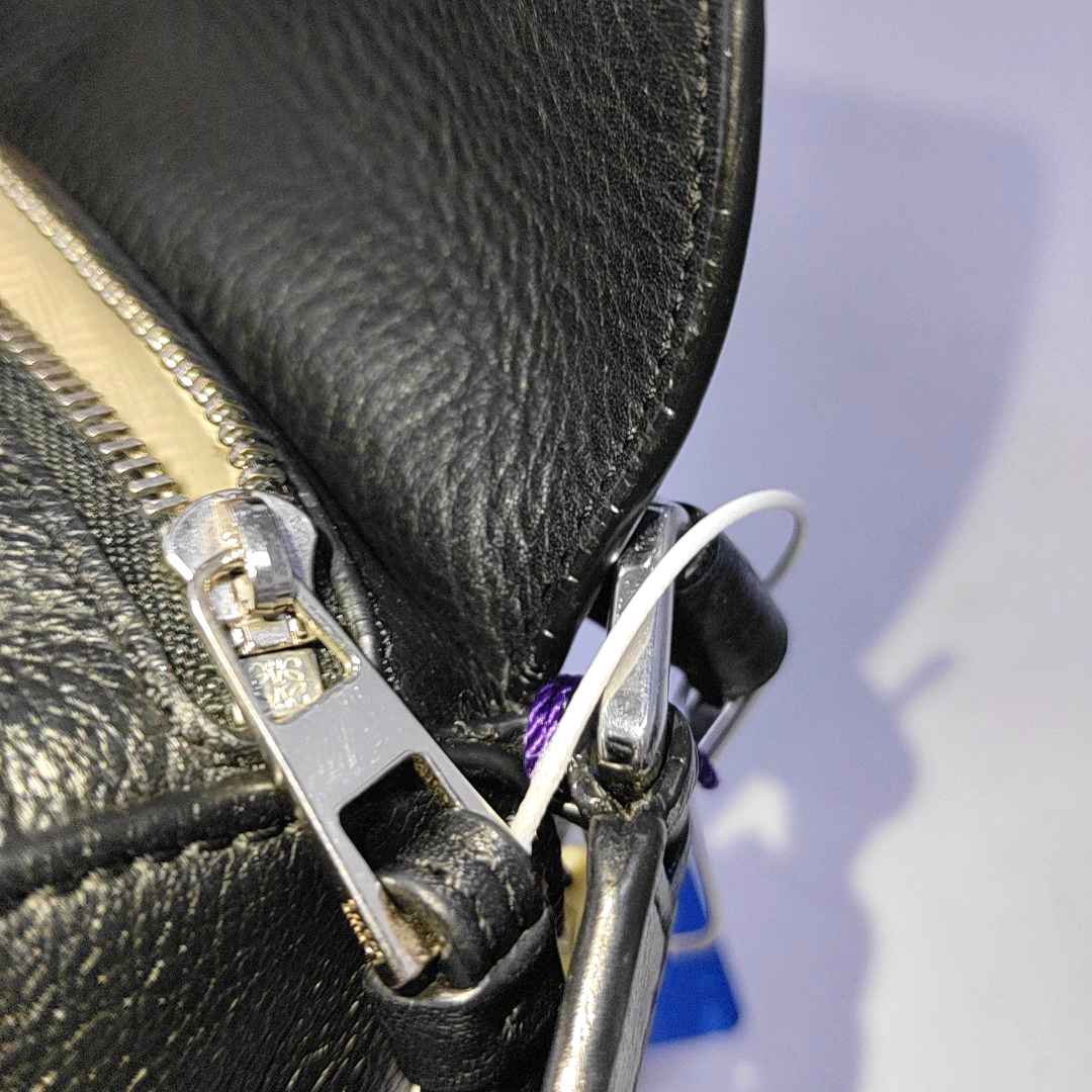 LOEWE Puzzle Mini Black Calf Leather Geometric Crossbody Shoulder Bag Tote Bag-(SKU)-948018688