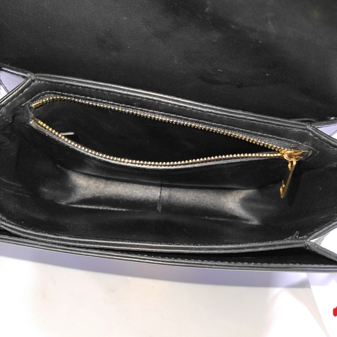 CELINE TRIOMPHE Small Black Cowhide Single Shoulder Bag Golden Hardware-(SKU)-960476690