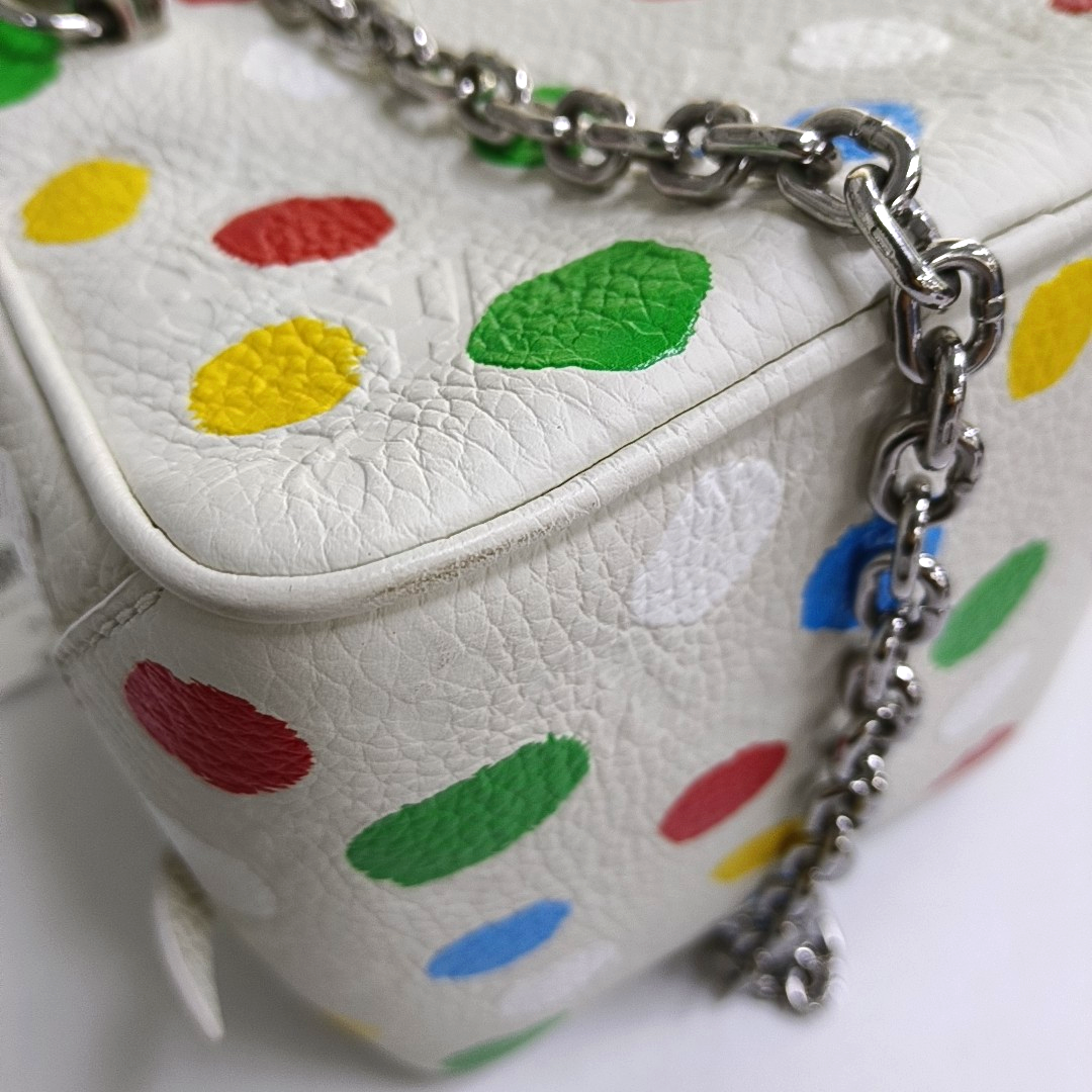 LOUIS VUITTON SQUARE White Calf Leather Printed Crossbody Shoulder Bag-(SKU)-951032831