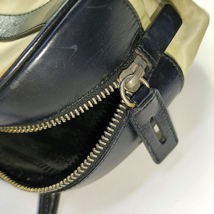 PRADA Beige nylon single shoulder bag handbag Silver Hardware-(SKU)-953446216