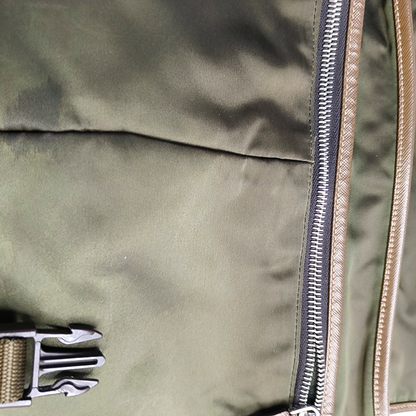 PRADA Green Nylon Crossbody Bag Single Shoulder Bag Silver Hardware-(SKU)-953032418
