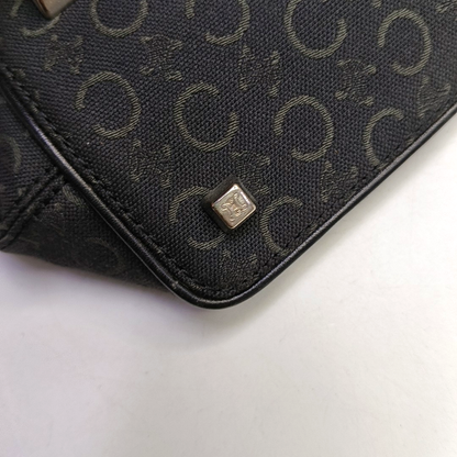 CELINE Tote bag Black Fabric Triumph Arch Embossed Handbag Single Shoulder Bag Golden hardware-(SKU)-951292788