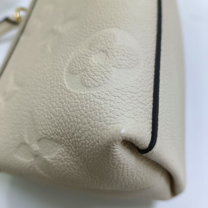 LOUIS VUITTON MADELEIN BB Beige Calfskin Quilted Crossbody Shoulder Bag Handbag Tote Bag Golden Hardware Removable Strap-(SKU)-963269885