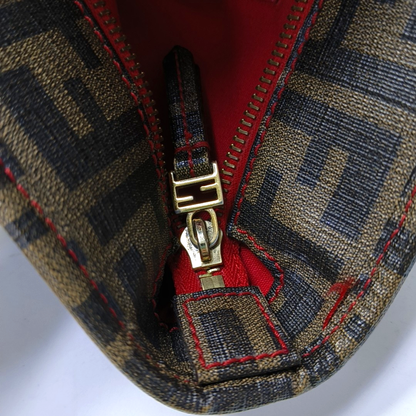 FENDI Tote bag 棕色织物双FHandheld包 Golden hardware-(SKU)-951940750