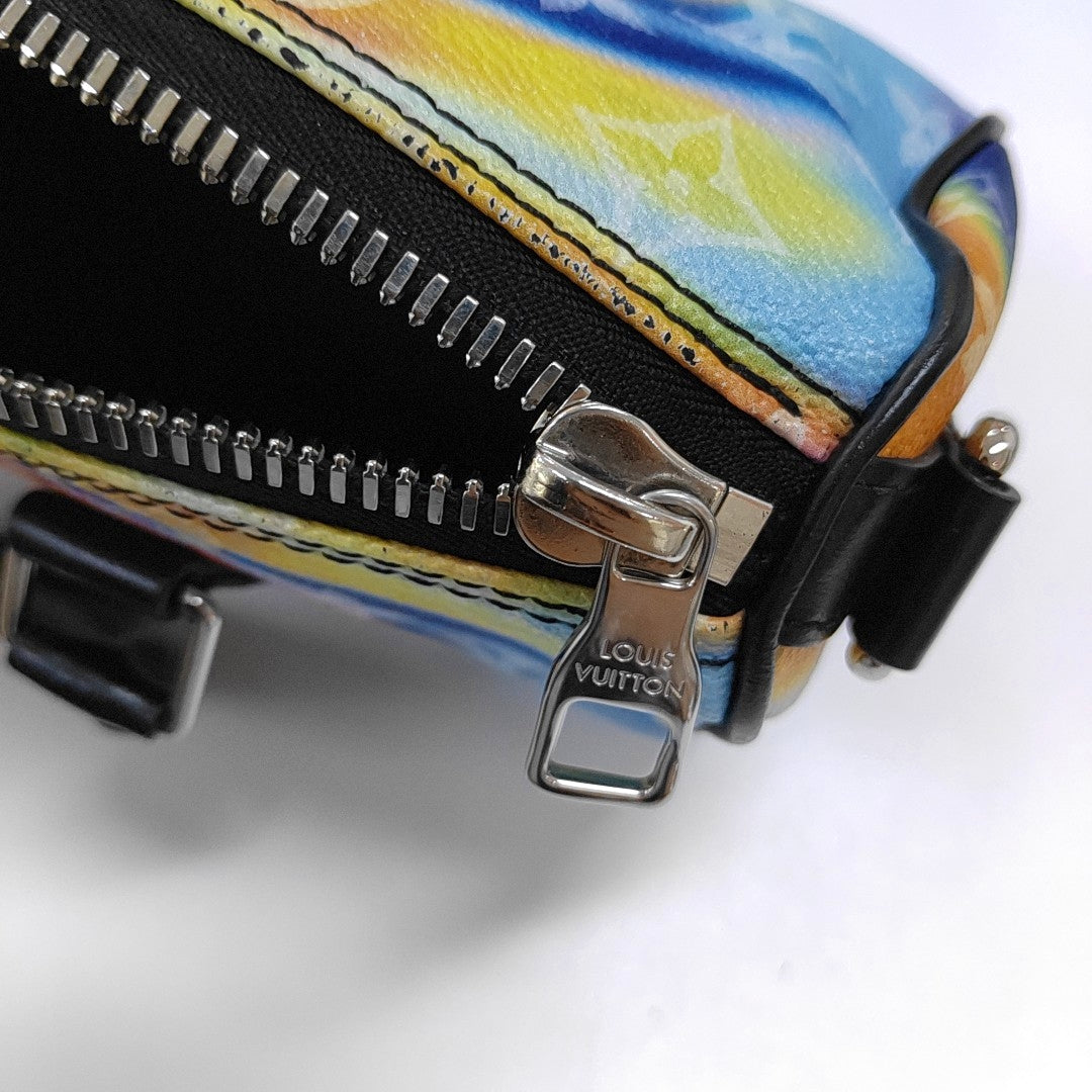 LOUIS VUITTON KEEPALL Nano Multicolor Coated Canvas Monogram Vernis Boston Bag Crossbody Bag Shoulder Bag Tote Bag Adjustable Strap Silver Hardware Removable Strap-(SKU)-966562735