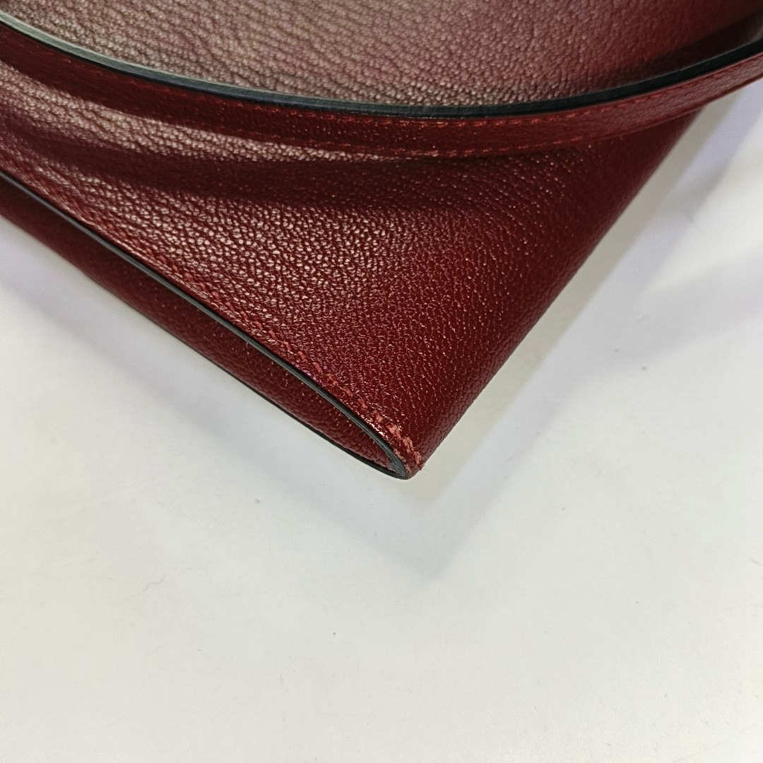 HERMÈS Cinhetic Red Chèvre Mysore Goat Leather Shoulder Bag Tote Bag Silver Hardware D Detachable Strap-(SKU)-957717747