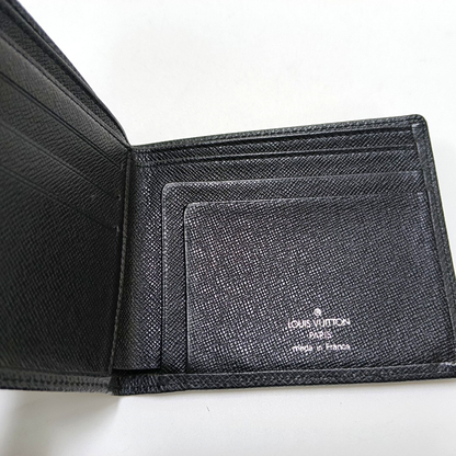 LOUIS VUITTON AMERIGO Black Cowhide Wallet Silver Hardware-(SKU)-956110152