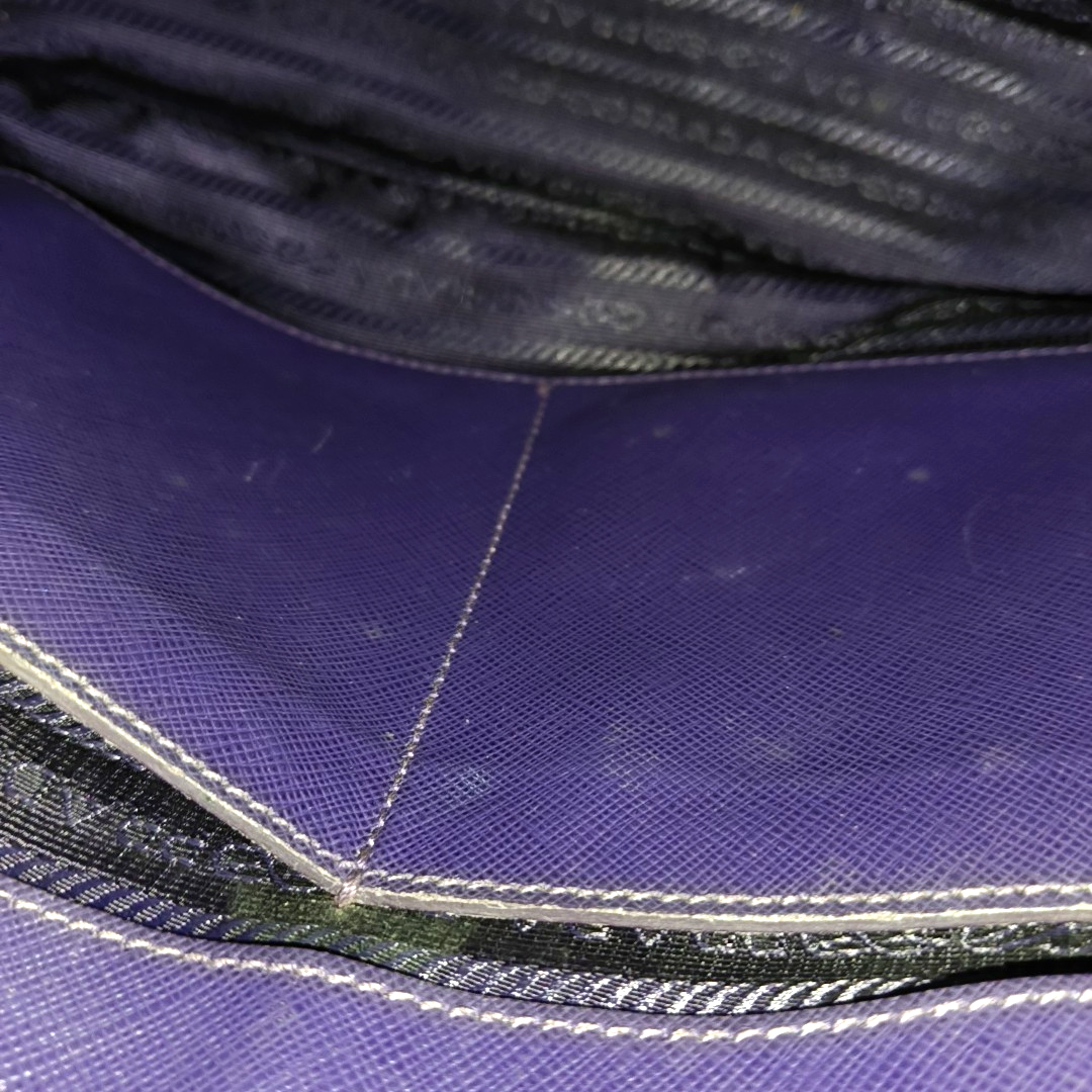 PRADA Promenade Purple Cowhide Logo Monogram Crossbody Shoulder Bag Single Shoulder Bag Golden hardware-(SKU)-950771962