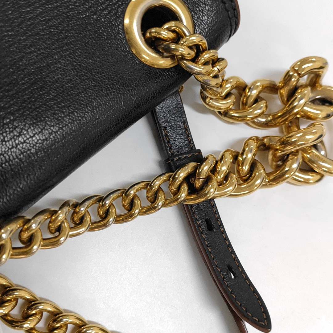 Miu Miu Dahlia Black Cowhide Single Shoulder Bag Crossbody Bag Golden hardware-(SKU)-956647295