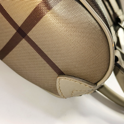 BURBERRY Gray coated canvas handbag, crossbody bag Silver Hardware-(SKU)-945698087