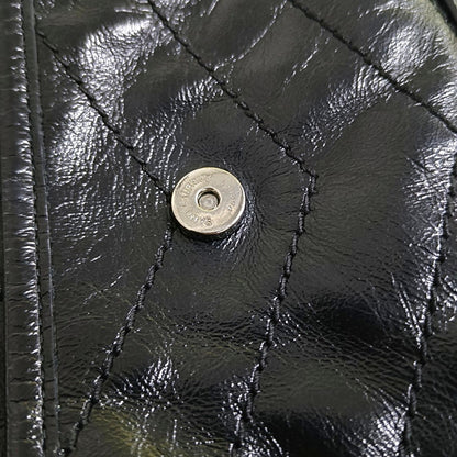 YSL NIKI Small Black Calfskin Quilted V-Shape Crossbody and Single Shoulder Bag with Black Ruthenium Hardware-(SKU)-969924683