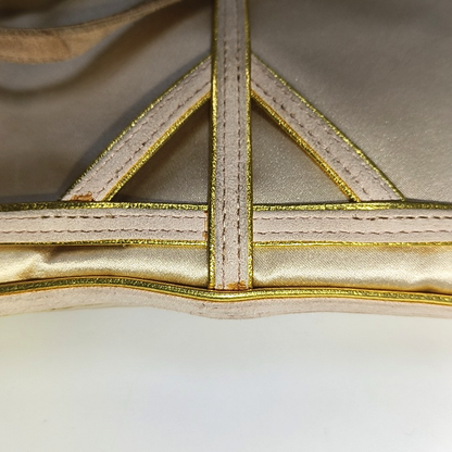 PRADA Tote bag Nude Pink Satin Tote Bag Golden hardware-(SKU)-14425412