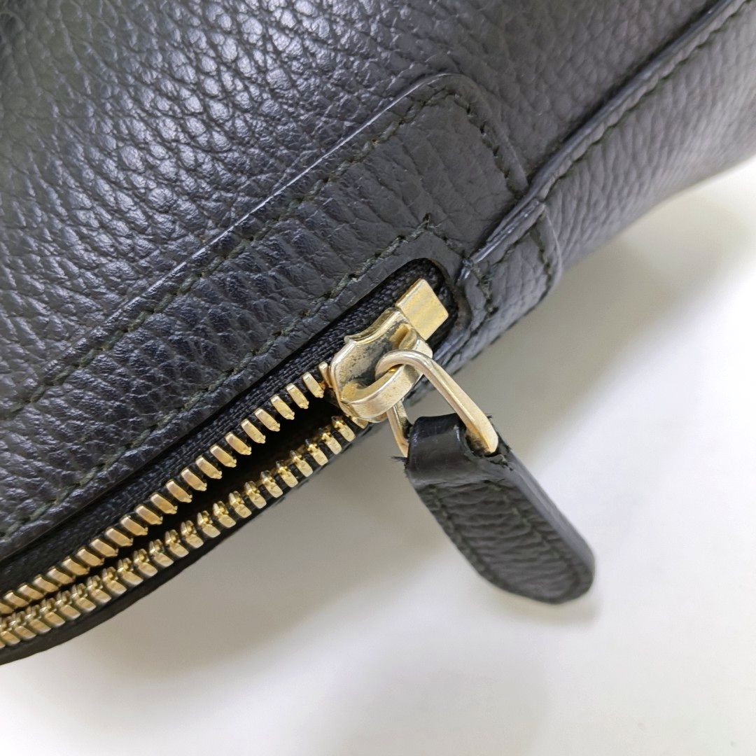 GUCCI DOME Black Leather Handbag Crossbody Shoulder Bag Golden hardware-(SKU)-958599239