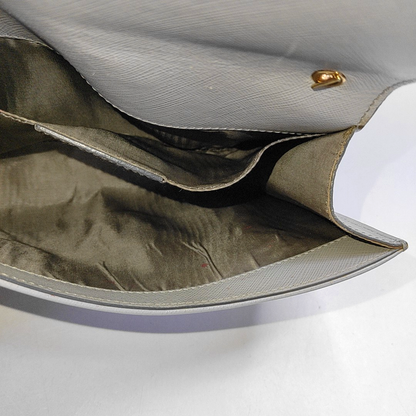 FERRAGAMO Ginny Grey Leather Crossbody Single Shoulder Bag Golden hardware-(SKU)-944502659