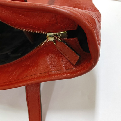 GUCCI GG Imprime Red leather monogram embossed crossbody shoulder tote handbag Golden hardware-(SKU)-954939048