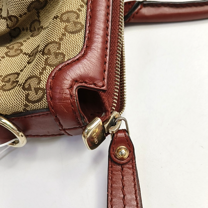 GUCCI Sukey Brown Canvas Old Flower Single Shoulder Bag Tote Bag Crossbody Bag Golden hardware-(SKU)-950557602