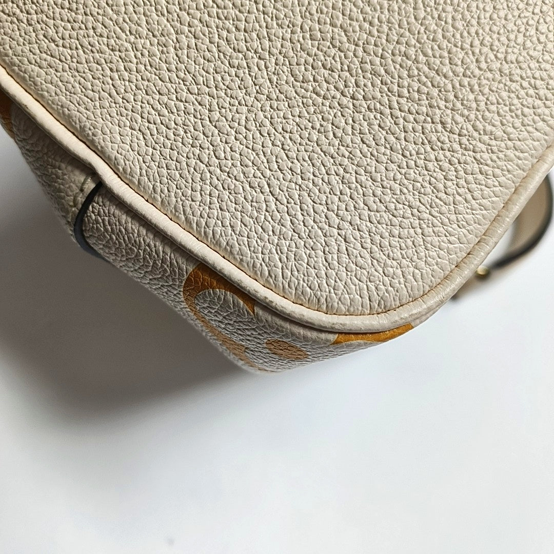 LOUIS VUITTON NÉONOÉ BB Beige Calfskin Monogram Embossed Bucket Bag Crossbody Bag Shoulder Bag Tote Bag Gold Hardware 2 Removable Straps-(SKU)-969076231