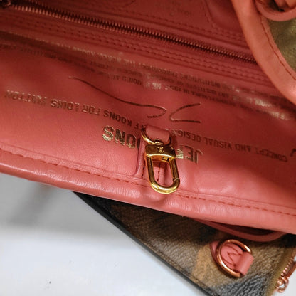LOUIS VUITTON NEVERFULL Medium Multicolor Coated Canvas Monogram Print Patchwork Shoulder Bag Gold Hardware Interior Pockets-(SKU)-968671319