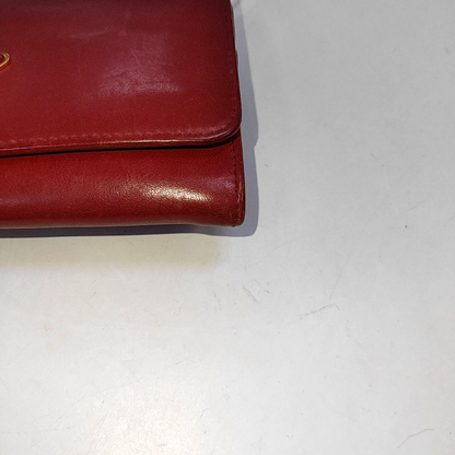PRADA Red Cowhide Logo Wallet Golden hardware-(SKU)-942850390