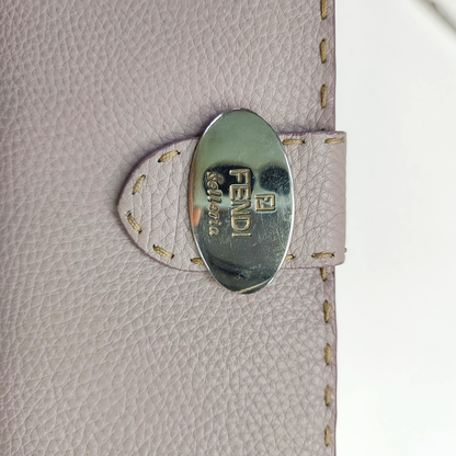 FENDI Light Purple Cowhide Wallet Silver Hardware-(SKU)-946207495