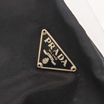 PRADA Black Nylon Logo Clutch Silver Hardware-(SKU)-953760624