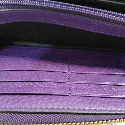 GUCCI Soho Purple Lamb Skin Fringe Wallet Golden hardware-(SKU)-960627155
