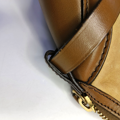 BURBERRY Milverton Khaki Leather Tote Golden hardware-(SKU)-951123220
