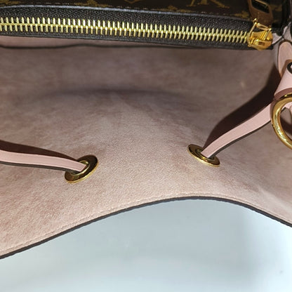 LOUIS VUITTON NÉONOÉ Medium Brown Coated Canvas Monogram Vernis Bucket Bag Shoulder Bag Crossbody Handbag with Gold Hardware and Removable Strap-(SKU)-970443663