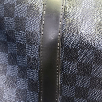 LOUIS VUITTON KEEPALL 45 Blue Coated Canvas Monogram Chessboard Boston Bag with Removable Strap-(SKU)-968524885