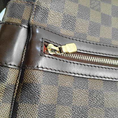 LOUIS VUITTON BASTILLE Brown Coated Canvas Checkered Single Shoulder Bag Crossbody Golden hardware-(SKU)-954553380