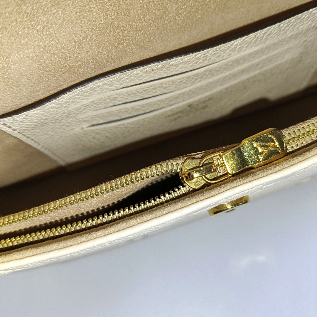 LOUIS VUITTON IVY Beige Calfskin Monogram Printed Crossbody Bag with Gold Hardware and 2 Detachable Straps, Complete Accessories-(SKU)-966165877