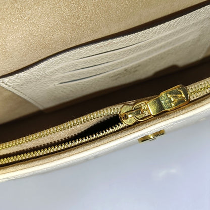 LOUIS VUITTON IVY Beige Calfskin Monogram Printed Crossbody Bag with Gold Hardware and 2 Detachable Straps, Complete Accessories-(SKU)-966165877