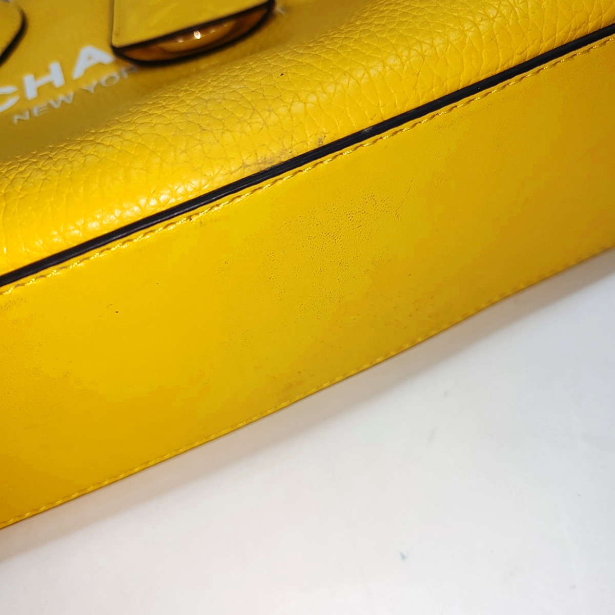 MICHAEL KORS Tote bag Small size Yellow Leather Printed Crossbody Handbag Single Shoulder Bag Golden hardware Removable shoulder strap-(SKU)-936597171