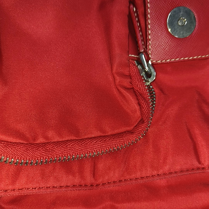 PRADA Red Nylon Single Shoulder Bag Silver Hardware Removable shoulder strap-(SKU)-939884646