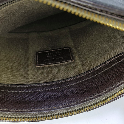 FERRAGAMO Dark Brown Calfskin Single Shoulder Tote Bag Crossbody Bag Golden hardware-(SKU)-943478247