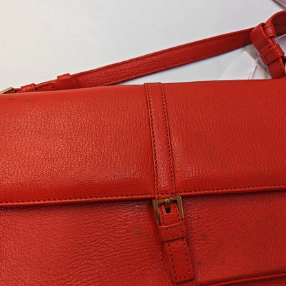 CELINE Red Calf Leather Crossbody Shoulder Bag Tote Golden hardware-(SKU)-941984200