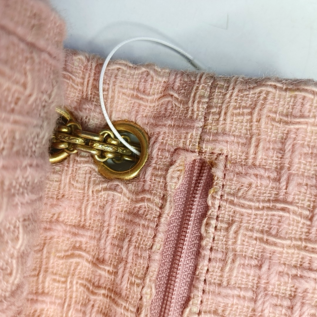 CHANEL 2.55 Small Light Pink Fabric Quilted Chain Shoulder Bag Crossbody Bag with Gold Hardware 23 Clasp-(SKU)-960446788