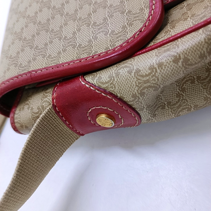 CELINE Khaki Coated Canvas Triumph Monogram Single Shoulder Bag Golden hardware-(SKU)-948124316