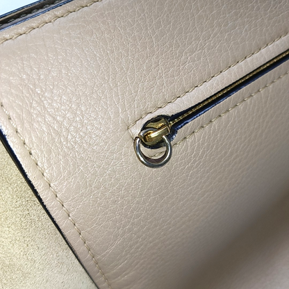 CELINE TRAPEZE Medium size Khaki Cowhide Hammock Bag, Shoulder Bag, Handbag Golden hardware Removable shoulder strap-(SKU)-952129891