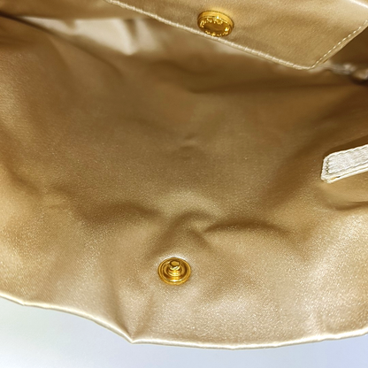 PRADA Tote bag Nude Pink Satin Tote Bag Golden hardware-(SKU)-14425412