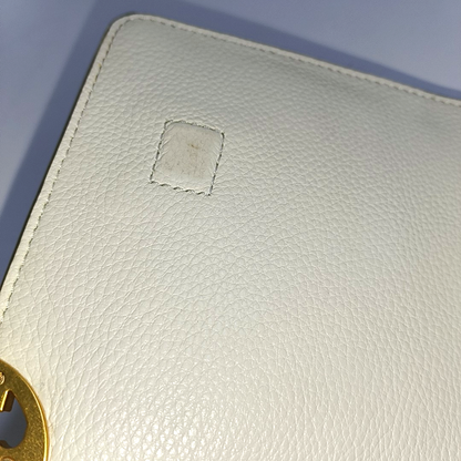 TORY BURCH Chelsea White Leather Crossbody Shoulder Bag Handbag Golden hardware-(SKU)-937687328
