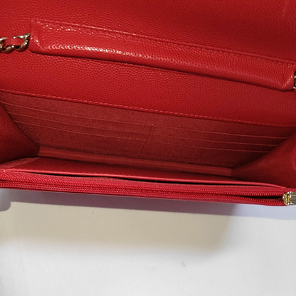 CHANEL WOC Orange Calfskin Quilted Crossbody Shoulder Bag Golden Hardware 28 Flap-(SKU)-957247135