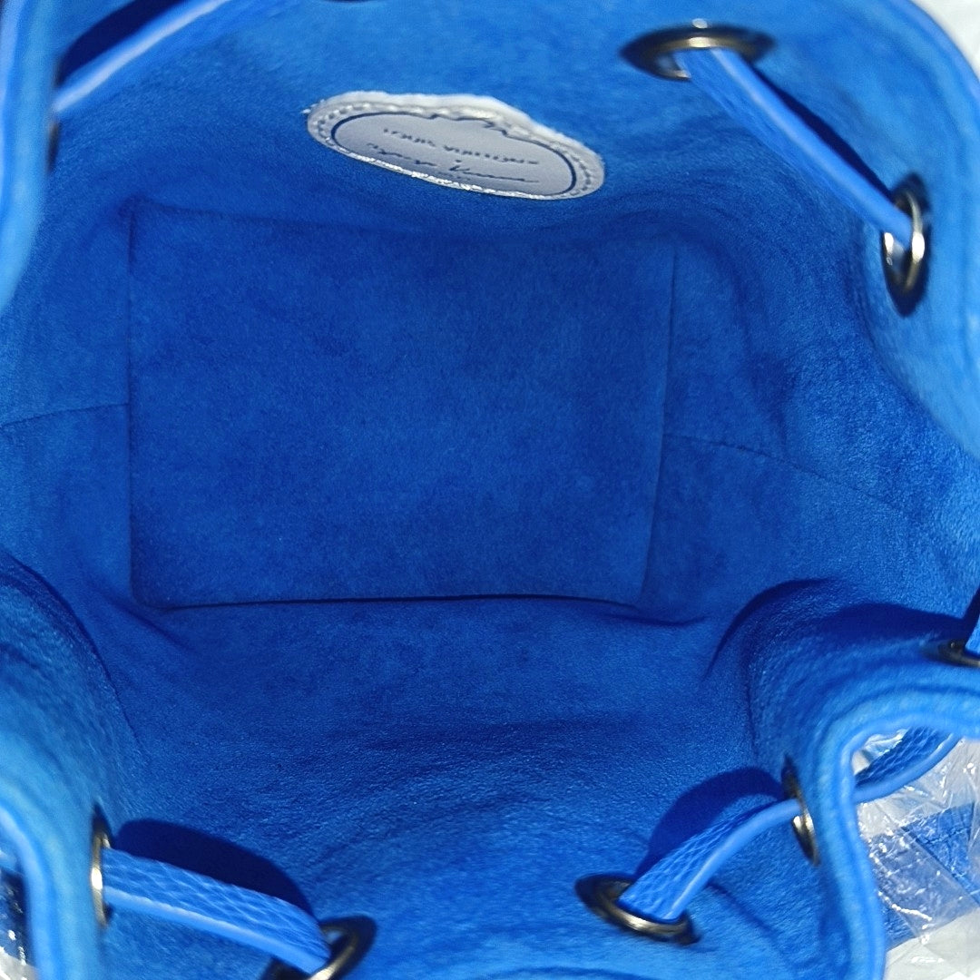 LOUIS VUITTON NOÉ Blue Leather Monogram Damier Embossed Shoulder Bag Crossbody with Detachable Strap-(SKU)-969772208