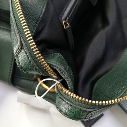 YSL RIVE GAUCHE Dark Green Cowhide Handbag Single Shoulder Bag Crossbody Golden hardware-(SKU)-956521580