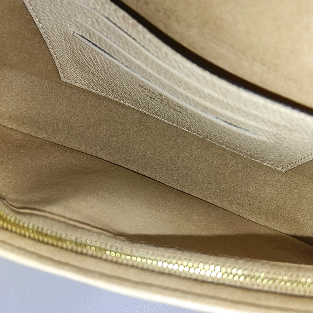 LOUIS VUITTON IVY Beige Calfskin Monogram Printed Crossbody Bag with Gold Hardware and 2 Detachable Straps, Complete Accessories-(SKU)-966165877