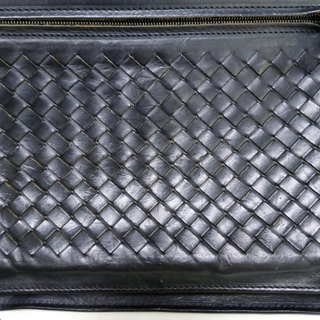 BOTTEGA VENETA Tote bag Black Calf Leather Woven Clutch-(SKU)-959302630