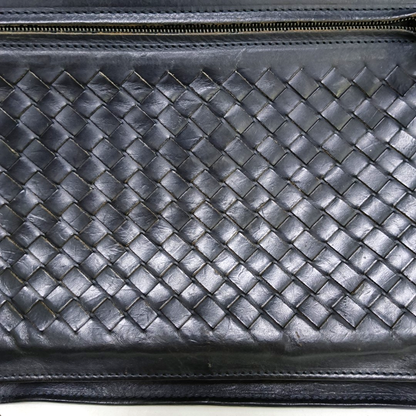 BOTTEGA VENETA Tote bag Black Calf Leather Woven Clutch-(SKU)-959302630