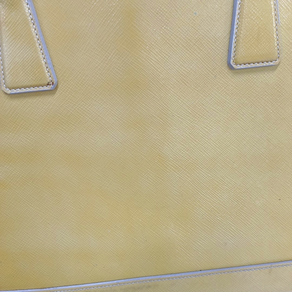PRADA Promenade Yellow Cowhide Logo Monogram Crossbody Tote Bag Golden hardware Removable shoulder strap-(SKU)-959047479